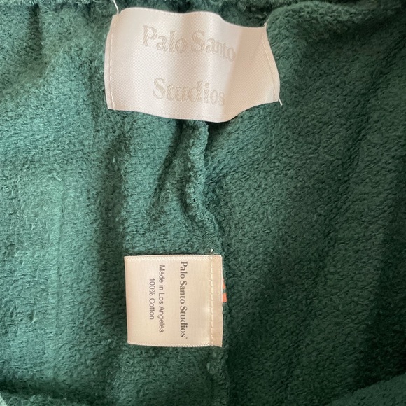 Palo Santo Studios Trio Peach On Earth Sweatpants in Evergreen S/M - Picture 6 of 8